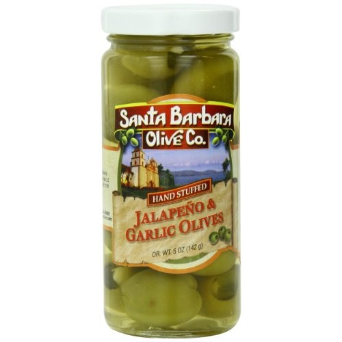 Santa Barbara Olive Stuffed Olives, Jalapeno And Garlic, 5 Ounce