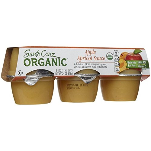 Santa Cruz Organic Apple Apricot Sauce Cups, 4 Oz, 6 Ct