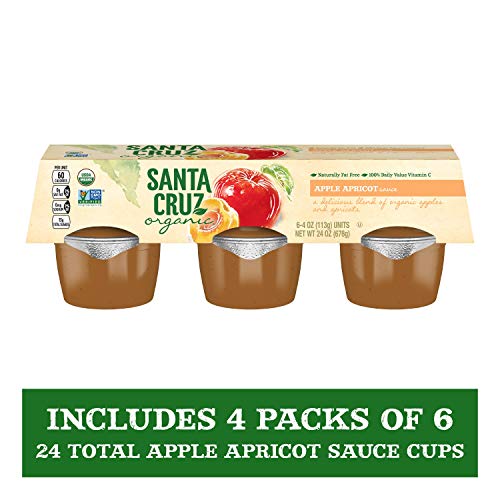 Santa Cruz Organic Apple Apricot Sauce, 6-4 Ounce Cups Pack Of 4