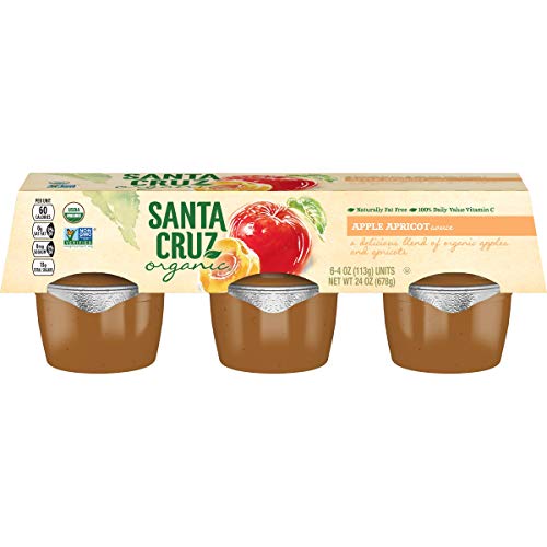 Santa Cruz Organic Apple Apricot Sauce, 6-4 Ounce Cups Pack Of 4