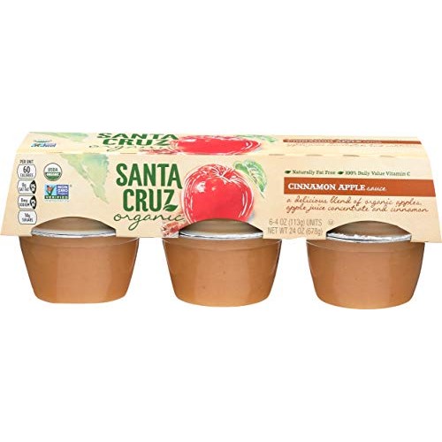 Santa Cruz Organic Apple Cinnamon Sauce Cups, 4 Oz, 6 Ct