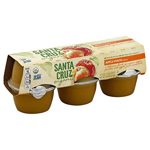 Santa Cruz Organic Apple Peach Sauce, 4-Ounce Cups, 6 Count Pac