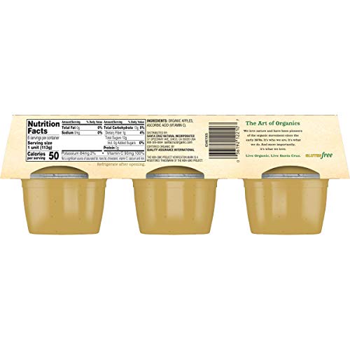 Santa Cruz Organic Apple Sauce, 6-4 Ounce Cups Pack Of 4