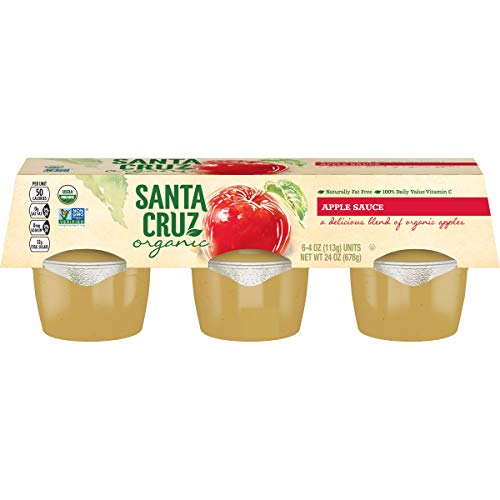 Santa Cruz Organic Apple Sauce, 6-4 Ounce Cups Pack Of 4