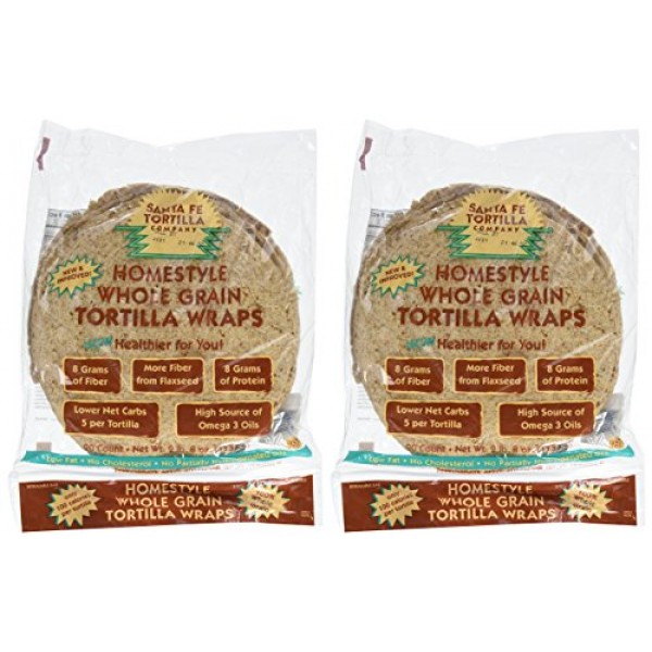 2PK Santa Fe Tortilla Company Home Style Whole Grain Wraps with ...