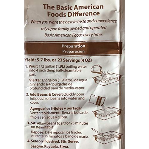 Dehydrated Vegetarian Refried Beans With Whole Beans