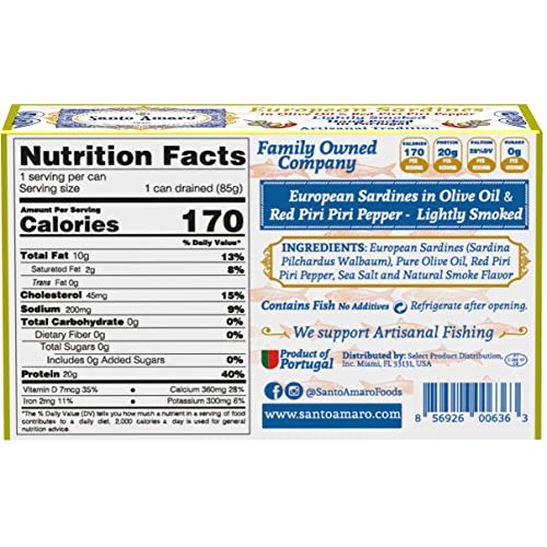 Santo Amaro - Authentic European Sardines in Olive Oil & Red Pir...