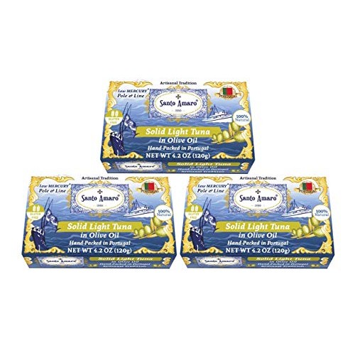 Santo Amaro Artisanal Wild Tuna In Pure Olive Oil 3 Pack, 120G