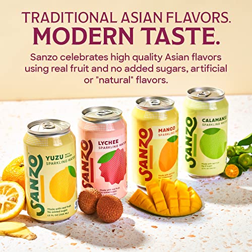 Sanzo Flavored Sparkling Water Variety Pack - 12-Pack - Calamans