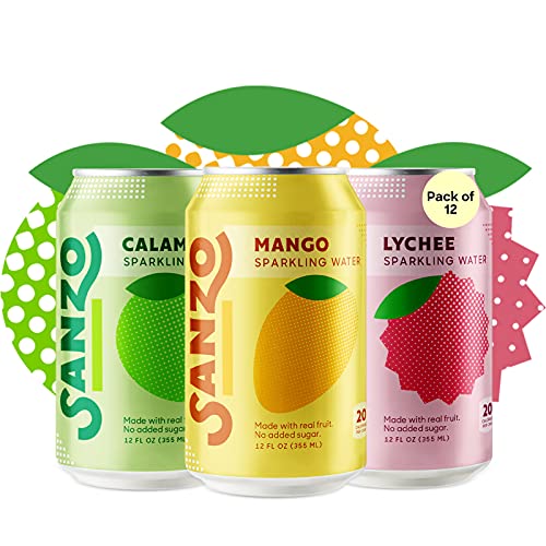 Sanzo Flavored Sparkling Water Variety Pack - 12-Pack - Calamans