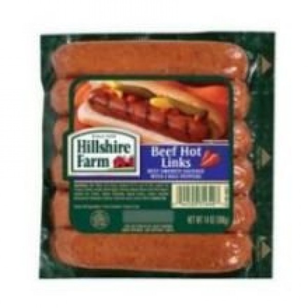 Hillshire Farm Beef Hot Smoked Sausage Link, 13.5 Ounce -- 12 Pe