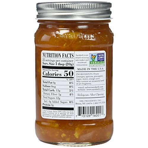 Sarabeths Legendary Orange-Apricot Preserves - 18 Oz
