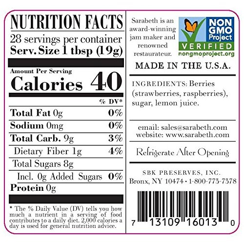 Sarabeths Legendary Strawberry Raspberry Spreadable Fruit - 9 Oz