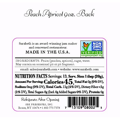 Sarabeths Two Jar Gift Box Set - Two 9 oz. jars - Peach Apricot...