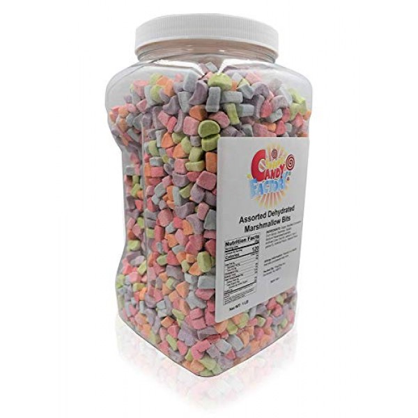 Assorted Dehydrated Marshmallow Bits in Jar, 1 lb