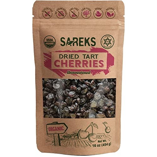 Organic Dried Tart Cherries Unsweetened - No Sugar - No Oil, Uns...