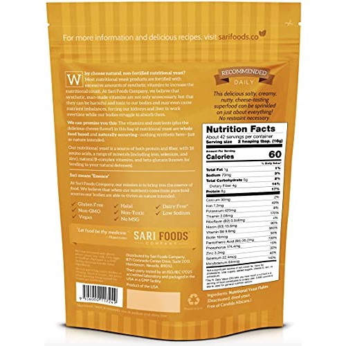 Non Fortified Nutritional Yeast Flakes, Whole Foods Based Protei Non Fortified Nutritional Yeast Flakes, Whole Foods Based Protei