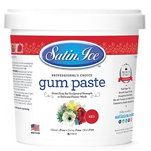 Satin Ice Red Gum Paste, Vanilla, 2 Pounds