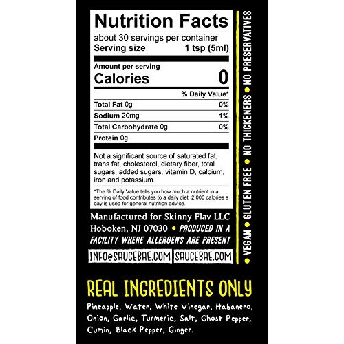 Sauce Bae Hotter Habanero Hot Sauce - Made With Turmeric, Low So