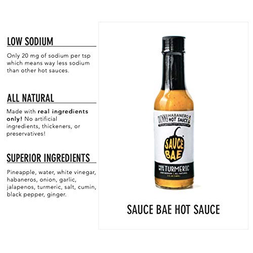 Sauce Bae Skinny Habanero Hot Sauce - Made With Turmeric, Low So