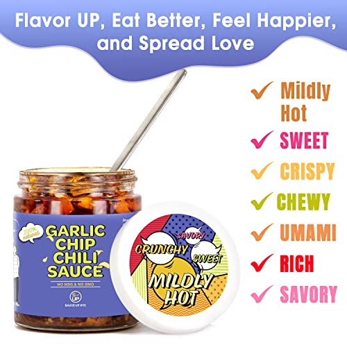 SAUCE UP 100% Natural Garlic Chip Chili Sauce 6oz- Made with Fri...