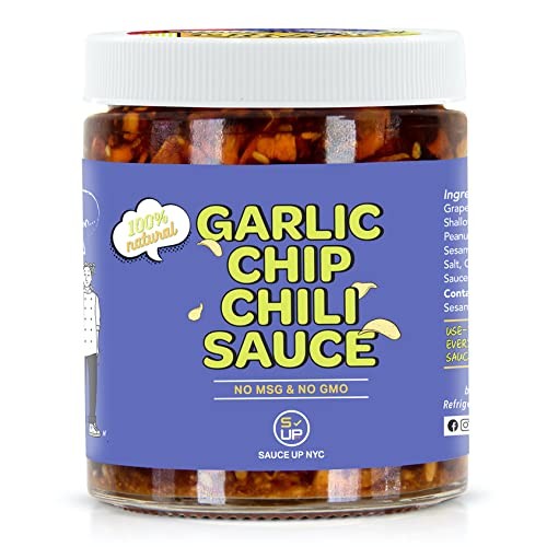 SAUCE UP 100% Natural Garlic Chip Chili Sauce 6oz- Made with Fri...