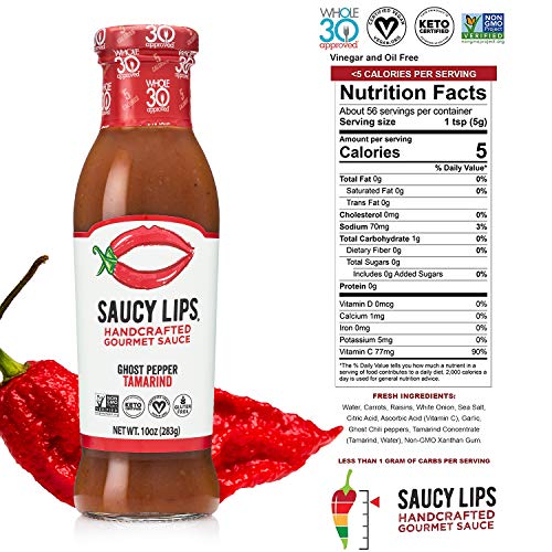 Saucy Lips Ghost Pepper Tamarind Sauce, Gourmet Sauces And Marin