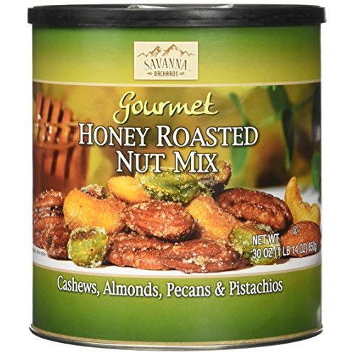Savanna Orchards Gourmet Honey Roasted Nut Mix - Cashews, Almond