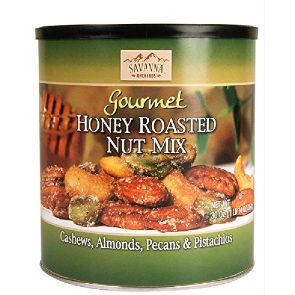 Savanna Orchards Gourmet Honey Roasted Nut Mix with Pistachios, ...