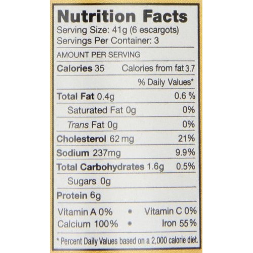 Saveurs De La Terre Burgundy Escargots, 72-Count