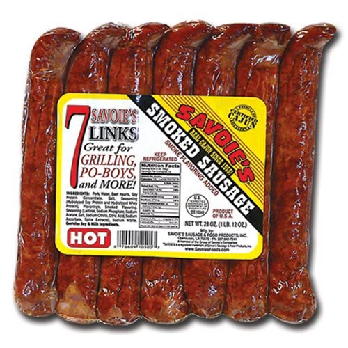 Savoies Hot Smoked Sausages Links, 7 count