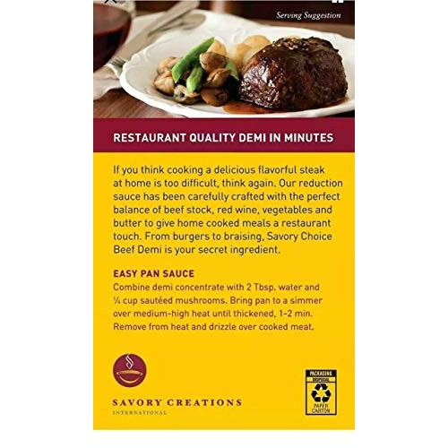 Savory Choice Beef Demi Glace Reduction Sauce Packet 75Gr Pack