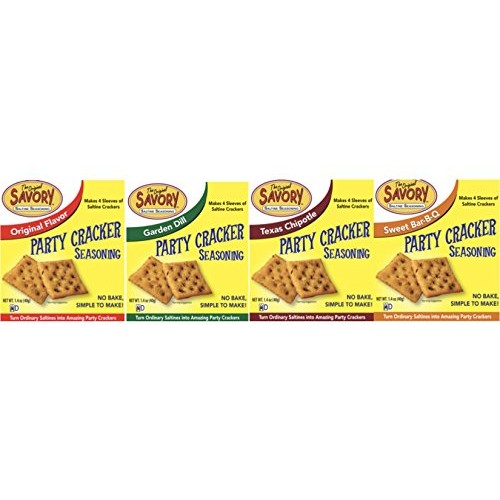 Savory Saltine Seasoning 1.4 Ounce Sampler Set 4 Flavors 4 Pack