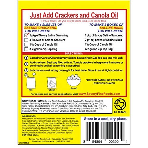 Savory Saltine Seasoning, 1.4 Ounce, Classic Original, 6 Pack