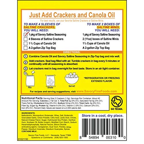 Savory Saltine Seasoning, 1.4 Ounce, Sweet Bar-B-Q, 4 Pack