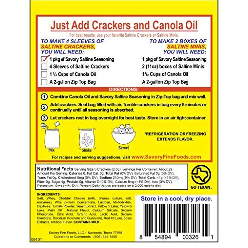 Savory Saltine Seasoning, 1.4 Ounce, Flaming Queso, 4 Pack