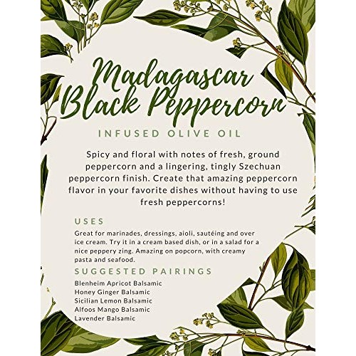 Madagascar Black Peppercorn Olive Oil - Certified Ultra Premium,
