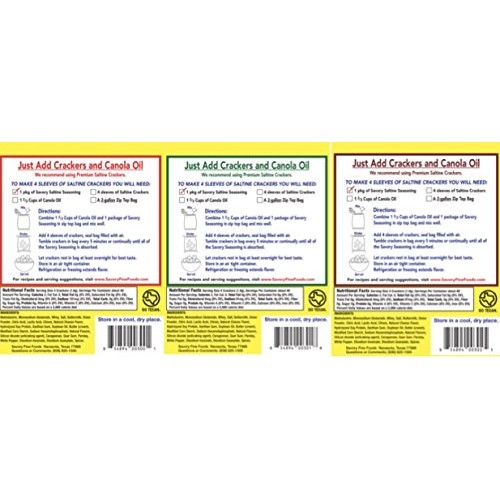 Savory Saltine Seasoning, 1.4 Ounce, Sampler Set, 3 Flavors, 3 Pack