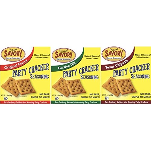 Savory Saltine Seasoning, 1.4 Ounce, Sampler Set, 3 Flavors, 3 Pack