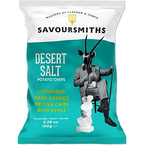 Savoursmiths Hand Cooked Potato Chips, Desert Salt, Gluten Free,