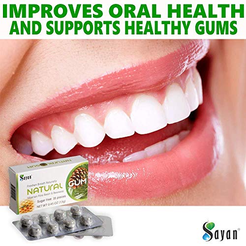Sayan Sugar Free All Natural Gum, Siberian Pine Tree Resin and B...