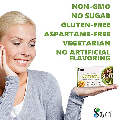 Sayan Sugar Free All Natural Gum, Siberian Pine Tree Resin and B...