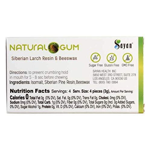 Sayan Sugar Free All Natural Gum, Siberian Pine Tree Resin and B...