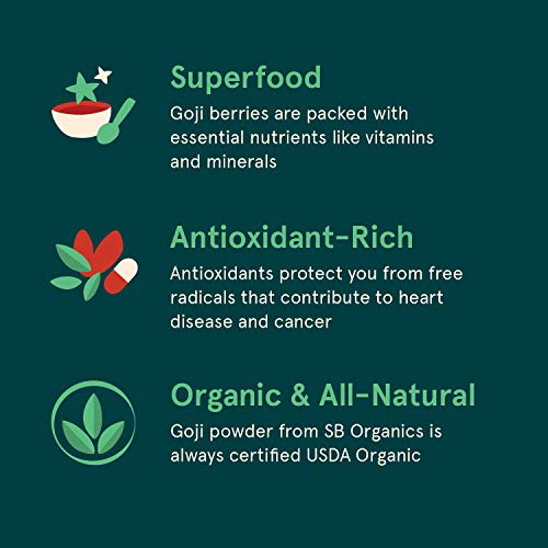 Sb Organics Premium Juicy Large Organic Goji Berries - Nutrient