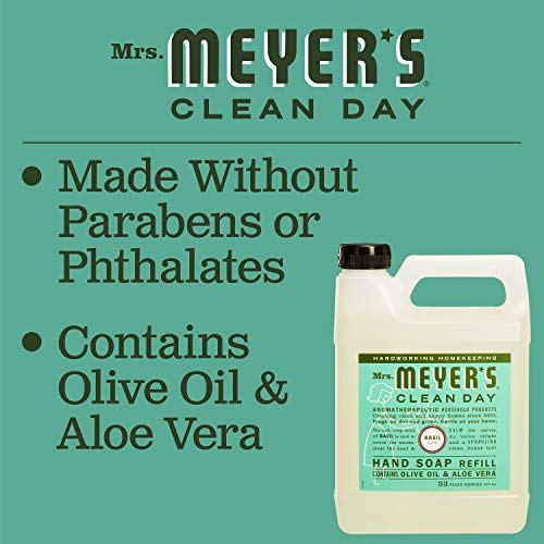 Mrs. Meyers Hand Soap Refill, Made with Essential Oils, Biodegr...