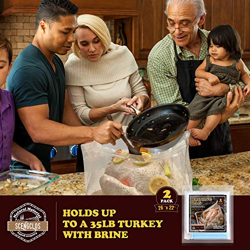 Turkey Brining Bag, 26×22, 2 Pack, Extra Large Brine Bag With