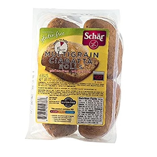 Schar Gluten Free Multigrain Ciabatta Rolls, 4 Rolls, 7 Ounce