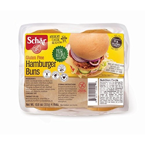 Schar Gluten Free Hamburger Buns, 10.6Oz 1 Pack - 4 Rolls