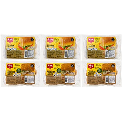 Schar Gluten Free Ciabatta Rolls, 6 Pack 3 Regular, 3 Multigrai