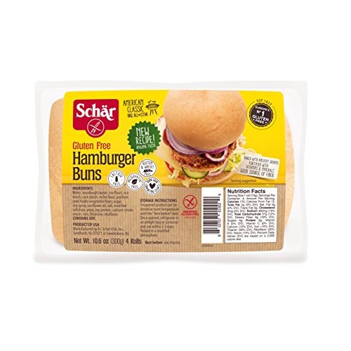 Schar Naturally Gluten-Free Hamburger Buns 10.6-Ounce, 4-Count